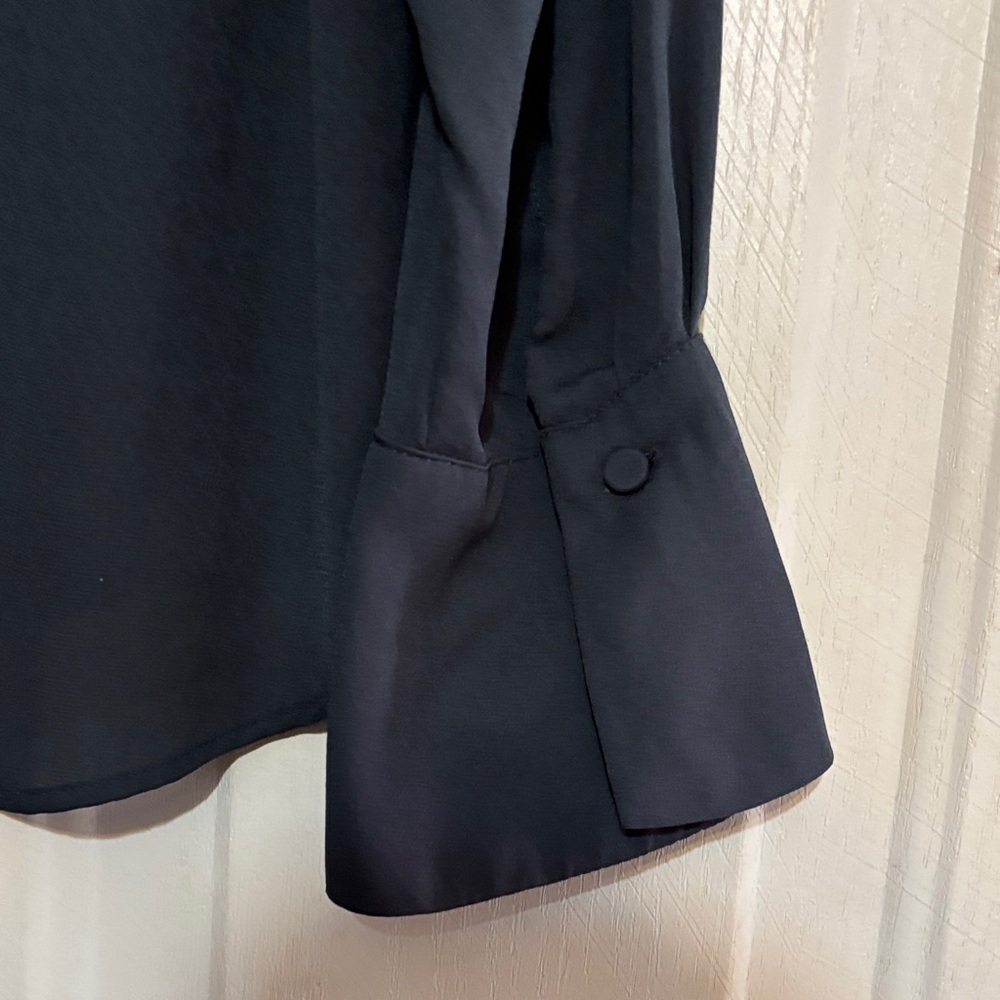 Anne Klein Midnight Blue Ruffle Blouse - Picture 5 of 5
